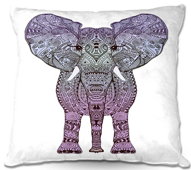 DiaNoche Throw Pillows Elephant Purple - Contemporary - Scatter Cushions - by DiaNoche Designs